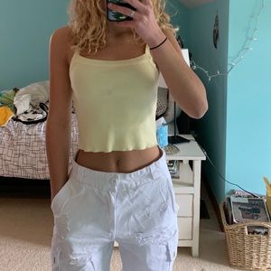yellow knit tank top